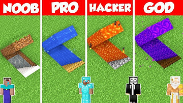 UNDERGROUND TRAP HOUSE BUILD CHALLENGE - Minecraft Battle: NOOB vs PRO vs HACKER vs GOD / Animation