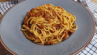 Spaghetti with minced meat, Quick and Hearty Lunch in a hurry! 💯