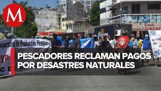 Pescadores bloquean la costera Miguel Alemán; Exigen pago por afectaciones