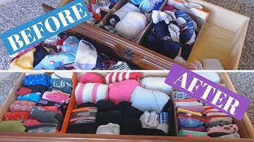 Organize with me - Sock Drawer - KonMari Method!