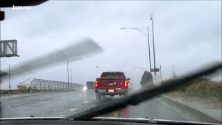 DRIVING in the RAIN - It&#39;s Raining! USA City Driving Freeway Interstate Highway Road - Jazevox