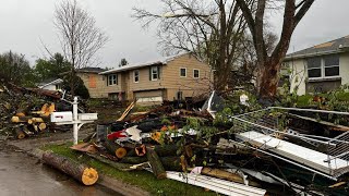 Residents of mobile home park in Pleasant Hill, Iowa clean up after Friday tornado