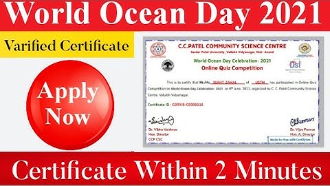 World Oceans Day 2021 I Free Certificate I Online Quiz On World Ocean Day I Digital Classroom I