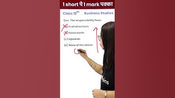The Responsibility Flows? (12th Business Studies) 1 Video 1 Mark पक्का for Board Exam! #Shorts