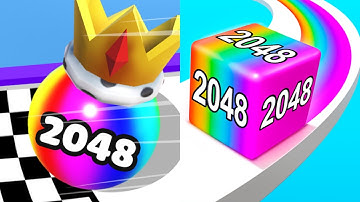 Ball Merge 2048 vs Jelly Run 2048 All Levels Gameplay Android, iOS P100