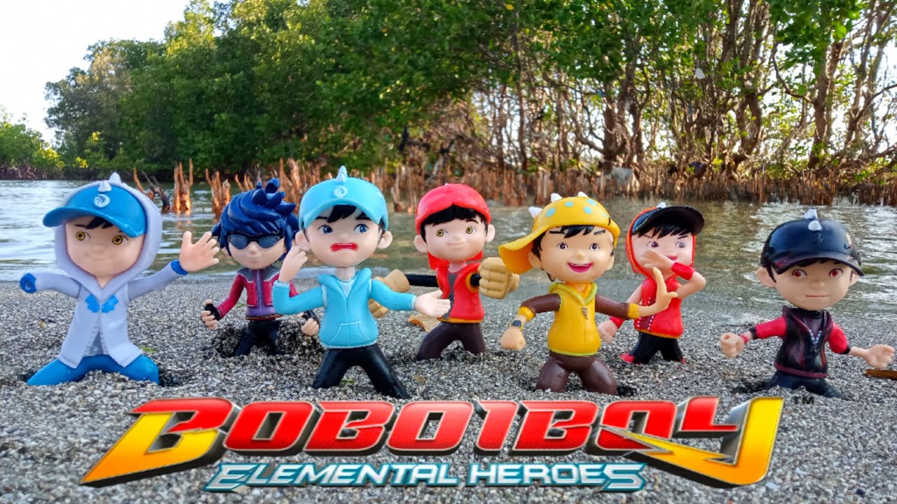 boboiboy the movie, menyelamatkan sahabat Boboiboy Semesta dalam batok kelapa di Pantai