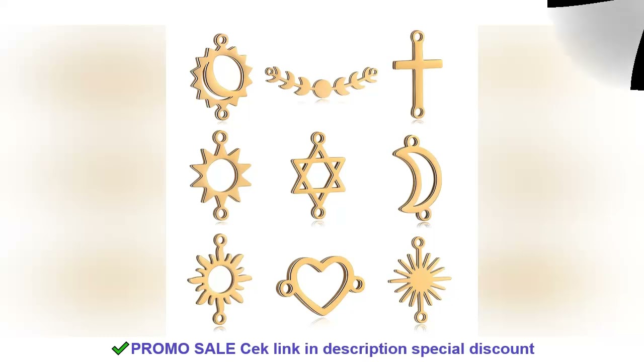 5Pcs/Lot Star/Cross/Sun Link Connector Charms Stainless Steel Link Pendants Dangle DIY Necklace Brac