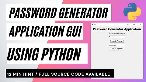 Password Generator Application using Python | Python in Hindi