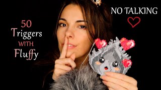 ASMR FR ~ 50 Nuances de Fluffy  ~ 1h30/50 Triggers ♡ NO TALKING Version ♡ Scalp & Brain Massage