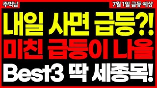 내일 사면 미친 듯이 오를 급등주 Best3🔥 (상법개정 스테이블코인 STO 제약바이오 방산 관련주 등 시장 맞춤주식) 주먹남 7월 1일 급등 예상