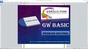 GW BASIC - Lecture 3 Designing Algorithms