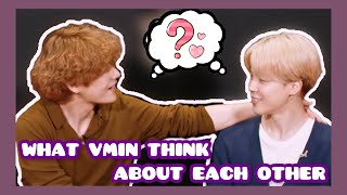 What Taehyung and Jimin Think About Each Other (VMIN)