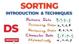 Sorting | Introduction | Sorting Techniques | Sorting Algorithms | Data Structures