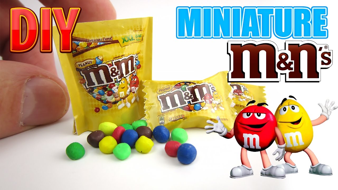 DIY Miniature M&M'S Milk Chocolate Candy Bag. DollHouse food