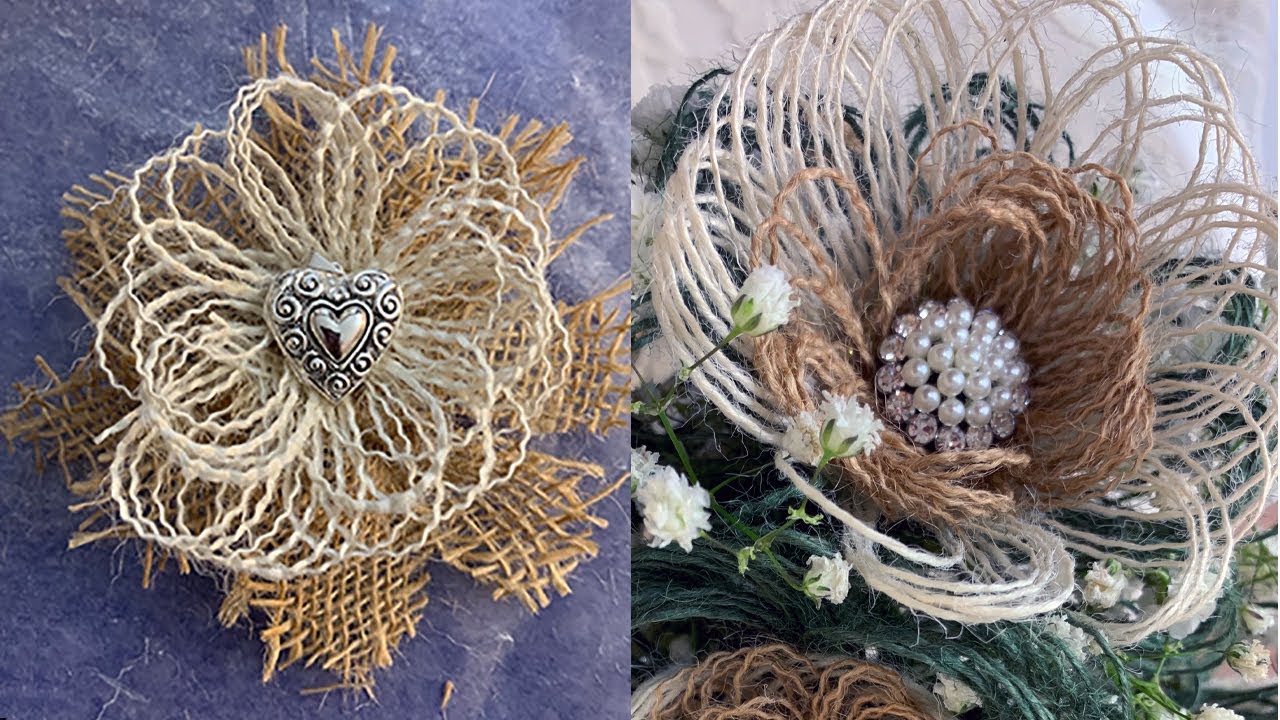 How To Make Burlap Fabric Flowers with Loops 