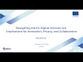 Navigating the EU Digital Services Act: Implications for Innovation, Privacy, and Collaboration
