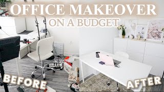 Office Transformation ON A BUDGET | Small Office Makeover