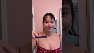 Bangs with a cowlick