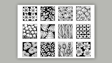 12 easy zentangle patterns , zentangle art for beginner
