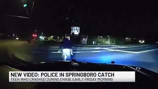 New video: Police in Springboro catch teen who crashed during chase early Friday morning
