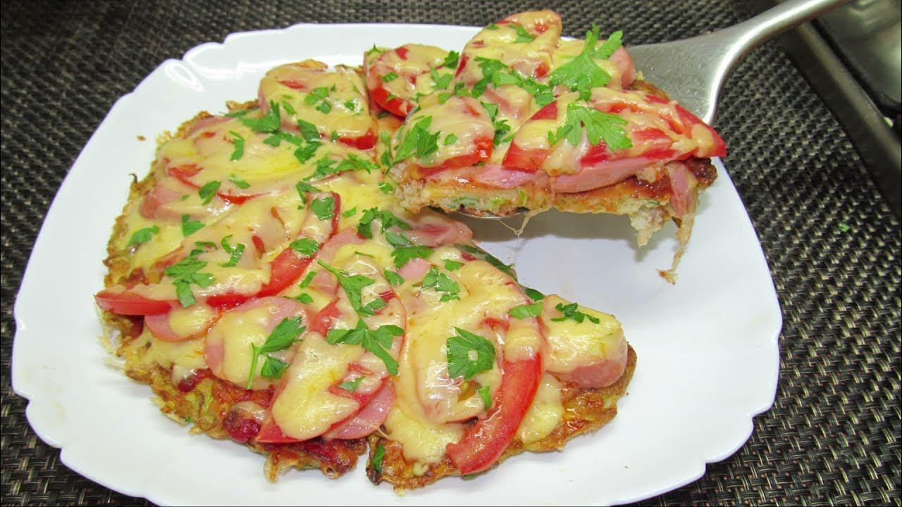 пицца из кабачков на сковороде с колбасой и сыром и помидорами на сковороде рецепт фото 60