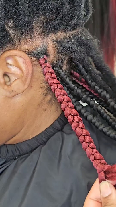 Knotless braids over locs tutorial