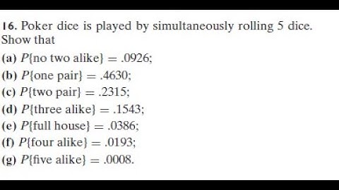 Probability - Simultaneously Rolling 5 Dice.
