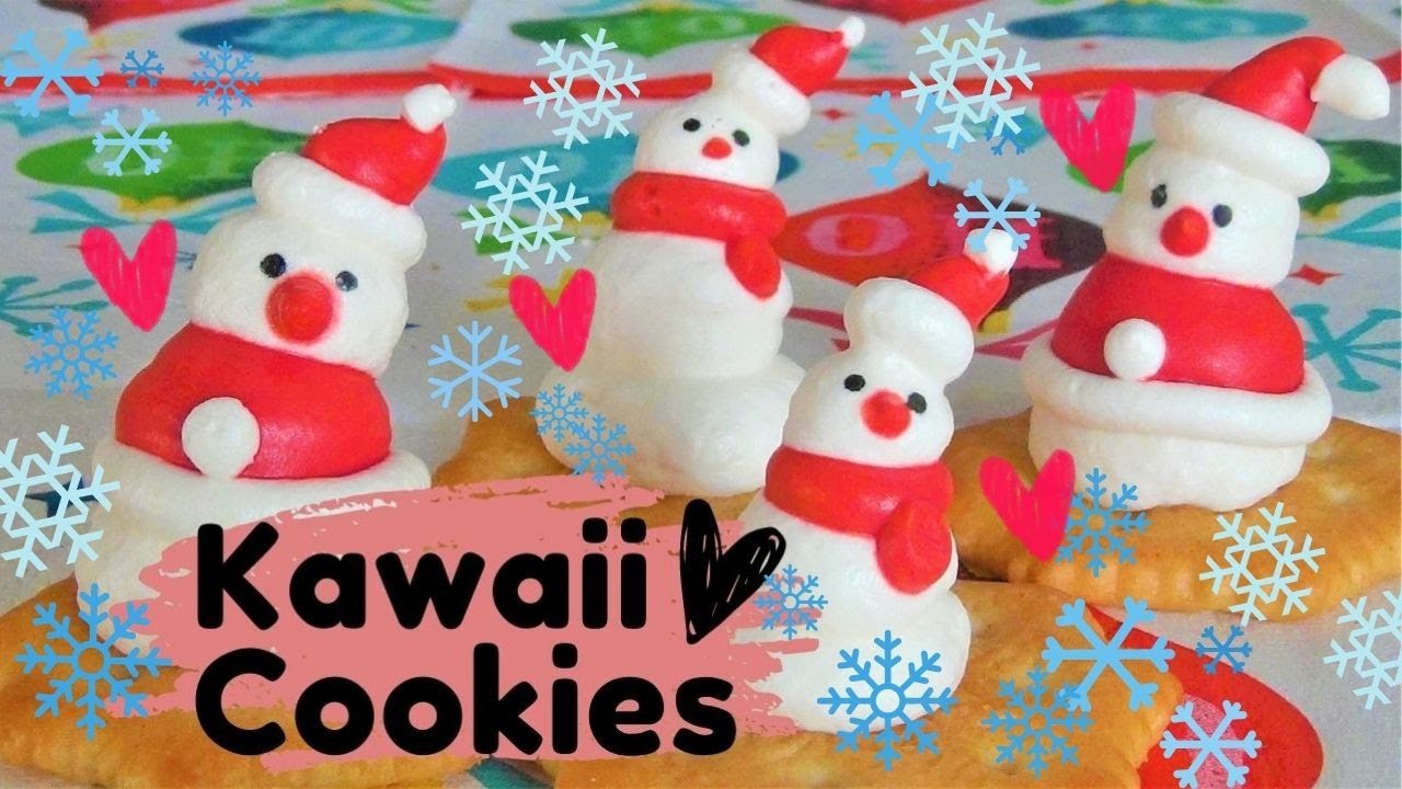 Cute Meringue Cookies】Snowman Santa ／ Santa Claus／Christmas
