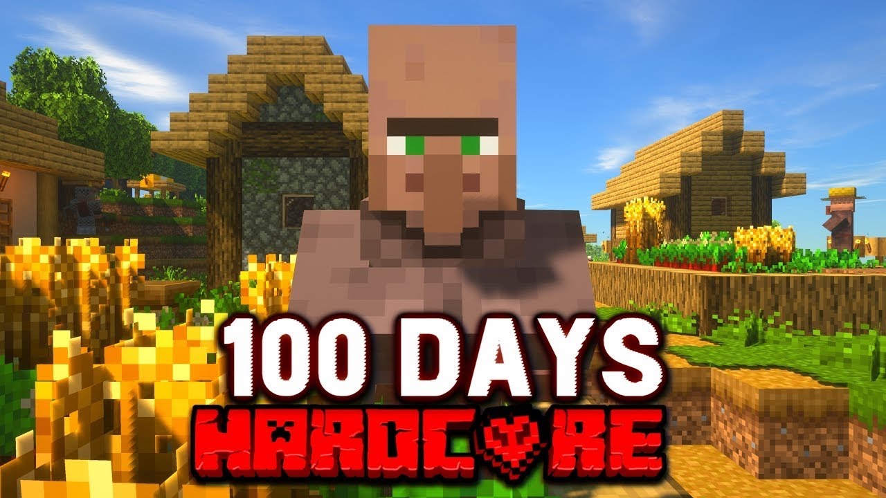 I Survived 100 Days as a Villager in Hardcore Minecraft... Minecraft ...