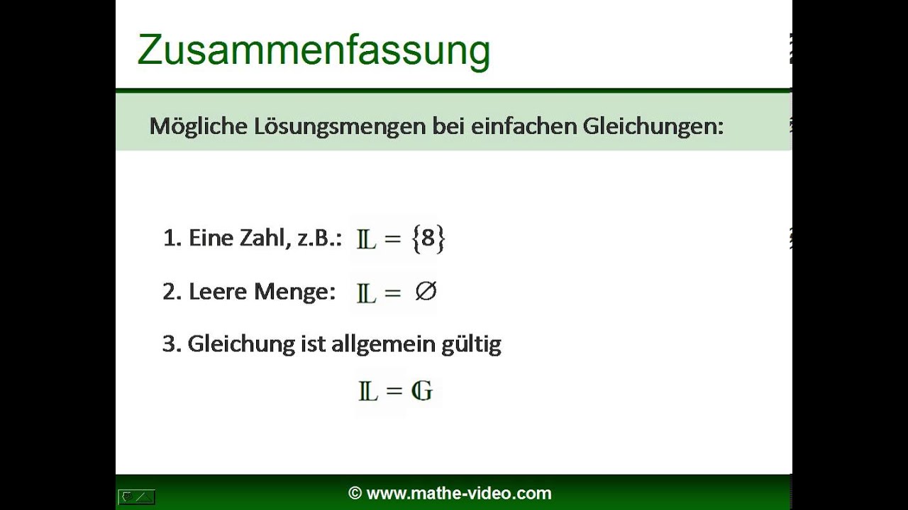 Lösungsmenge bei Gleichungen und Ungleichungen Erklärung anhand von
