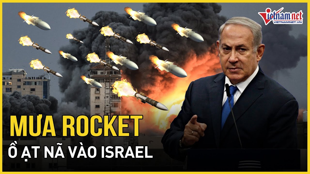 Outline Video Kinh hoàng bão rocket ồ ạt nã vào Israel, Trung Đông chính thức “bùng cháy”, Mỹ tuyên bố tối hậu thư