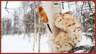 Curled Birch Knife In Lapland