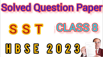 sst class 8 solved question paper hbse 2023 by vijay kumar