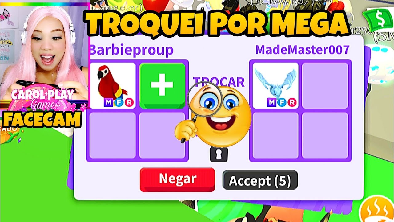 TROQUEI MINHA RÃ MEGA NEON NO ADOPT ME - Roblox 