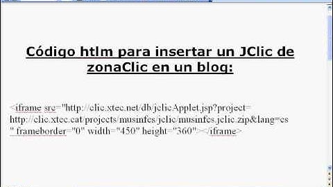 insertar un Jclic en un blog