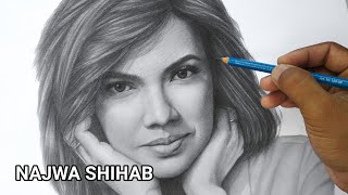 NAJWA SHIHAB PENCIL DRAWING - SKETSA WAJAH