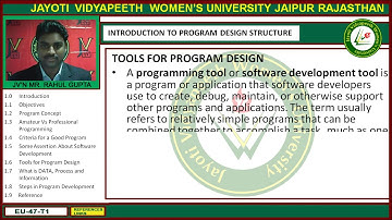 Jayoti Vidyapeeth - Faculty of Engineering and Technology - Introduction to Program Design