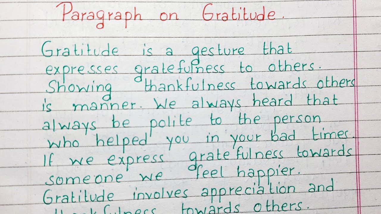 essay on gratitude for class 6
