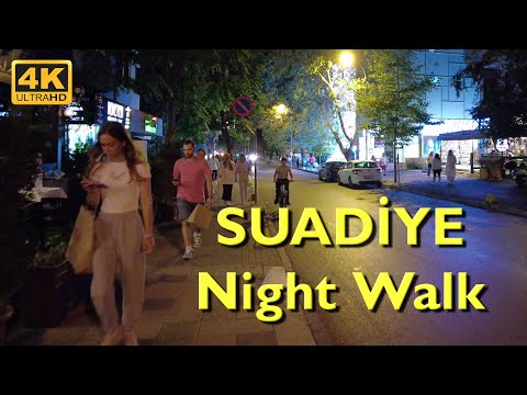 Kadıköy Suadiye Night Walking Tour 4K UHD 50fps | Istanbul - Turkey
