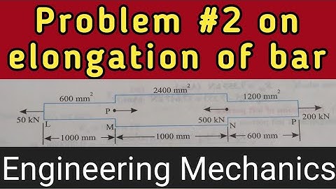 Elongation of bar under external load||simple stress and strain 07||Engg. Mechanics||Sumit Dwivedi||