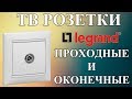 ТВ розетка Legrand проходная и оконечная  Подключение tv розетки, проходные и оконечные