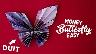 CARA MELIPAT UANG MENJADI KUPU-KUPU CANTIK - how to fold money butterfly (tutorial origami)