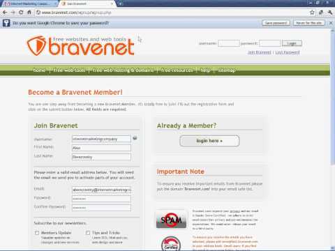 How to sign up for bravenet account/profile