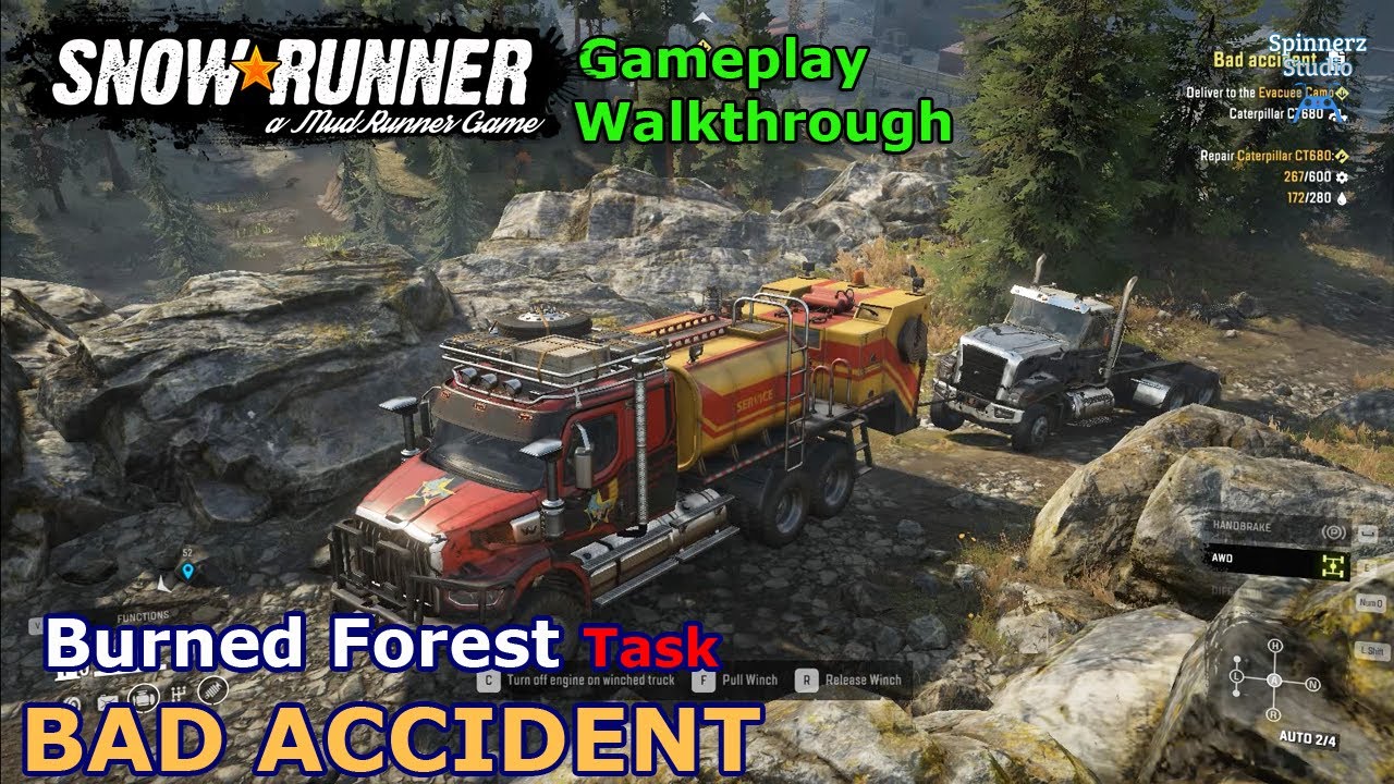 SnowRunner - Bad Accident | Burned Forest Task - Ontario, Canada - Phase 9