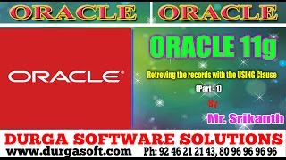 Oracle Tutorial ||online training|| Retreving the records with the using clause Part-1 by Srikanth