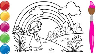 How To Draw A Rainbow Easy With Colouring Cute Rainbow Drawing Step By Step Rainbow Drawing