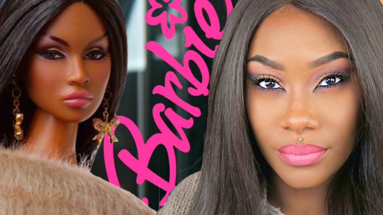 Black Barbie Inspired Makeup Tutorial Drugstore Makeup YouTube