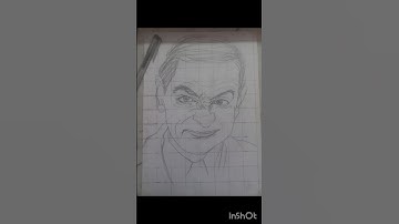 Mr bean drawing using grid method #art #drawing #gridmethod