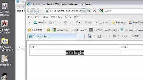 HTML Tutorial 3: HTML Tables td tr and th