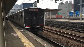 ８１７系・快速 荒尾行き　香椎駅に到着　ＪＲ九州　鹿児島本線　２０１７年２月２５日